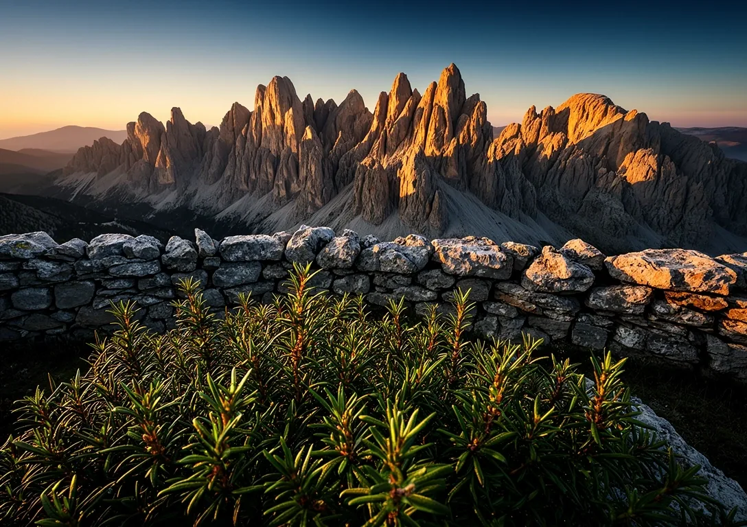 Paisaje tradicional español al amanecer